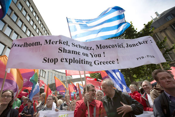Brüksel'de Yunan hükümetine destek yürüyüşü yapıldı