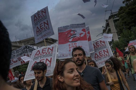 Yunanistan'da 'hayır' oyu gösterisi yapıldı