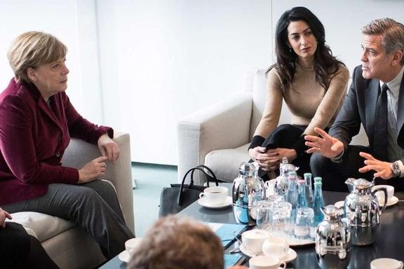 George Clooney Merkel'le sığınmacı krizini görüştü
