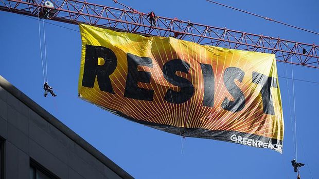 Washington'da Greenpeace'ten Trump protestosu