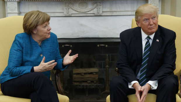 Donald Trump, Beyaz Saray'da Merkel'i ağırladı