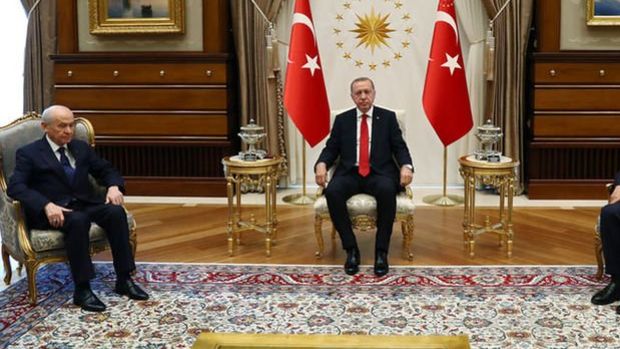 Erdoğan'ın Bahçeli'yi kabulü sona erdi