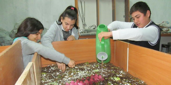 Öğrenciler okulda solucan gübresi üretiyor