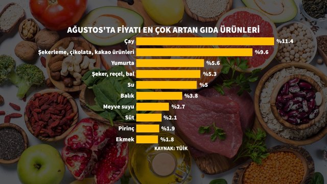 Grafiklerle Ağustos ayı enflasyonu