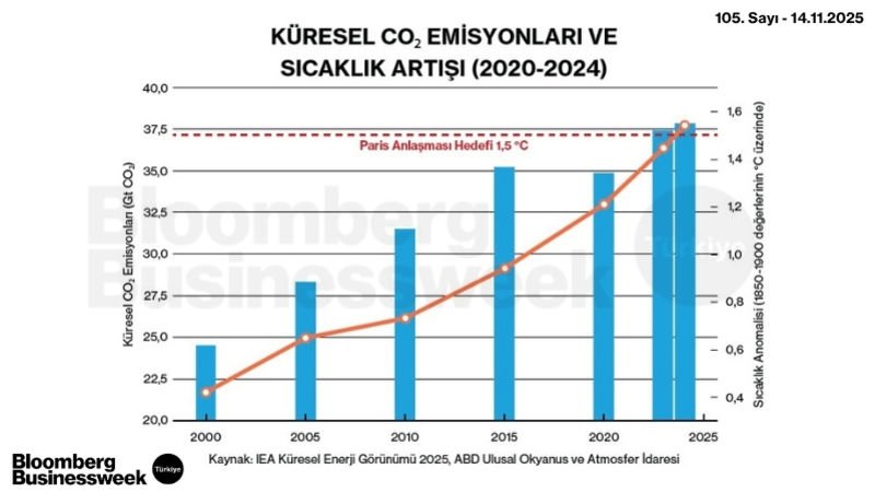 Küresel CO2 Emisyonları ve Sıcaklık Artışı (2020-2024)