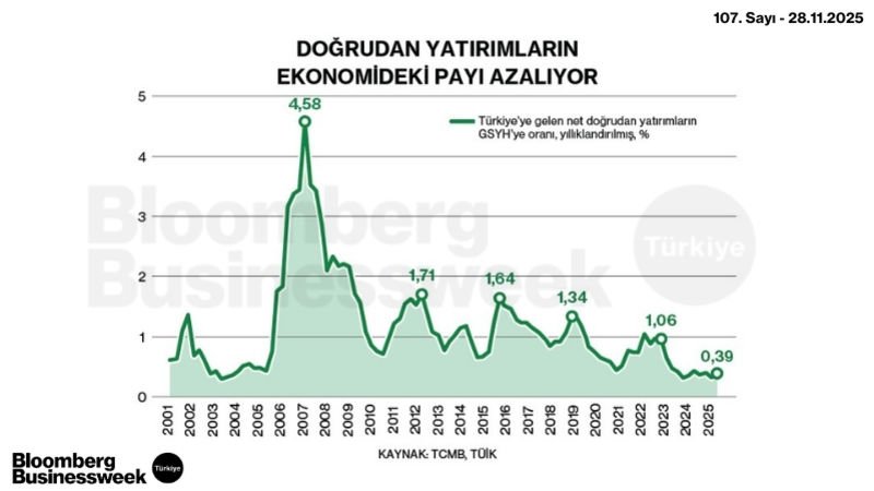 Doğrudan Yatırımların Ekonomideki Payı Azalıyor