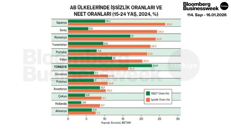 AB Ülkelerinde İşsizlik Oranları ve NEET Oranları