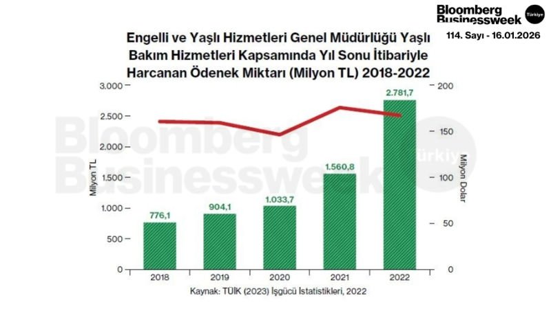 Engelli ve Yaşlı Hizmetleri Genel Müdürlüğü Yaşlı Bakım Hizmetleri Kapsamında Yıl Sonu İtibariyle Harcanan Ödenek Miktarı