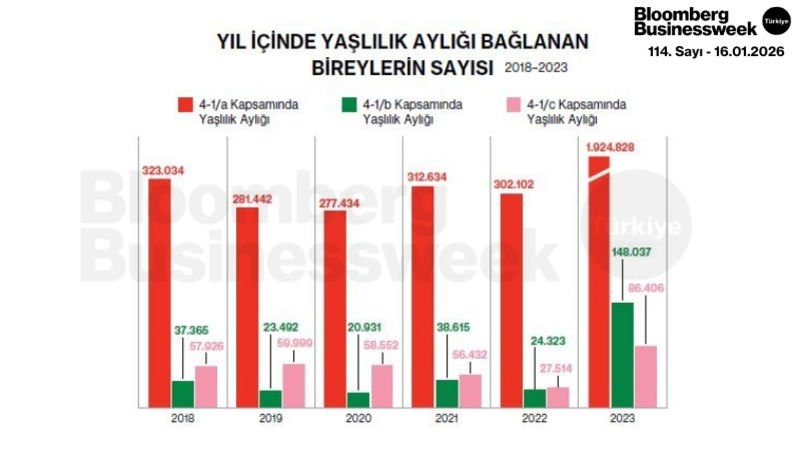 Yıl İçinde Yaşlılık Aylığı Bağlanan Bireylerin Sayısı