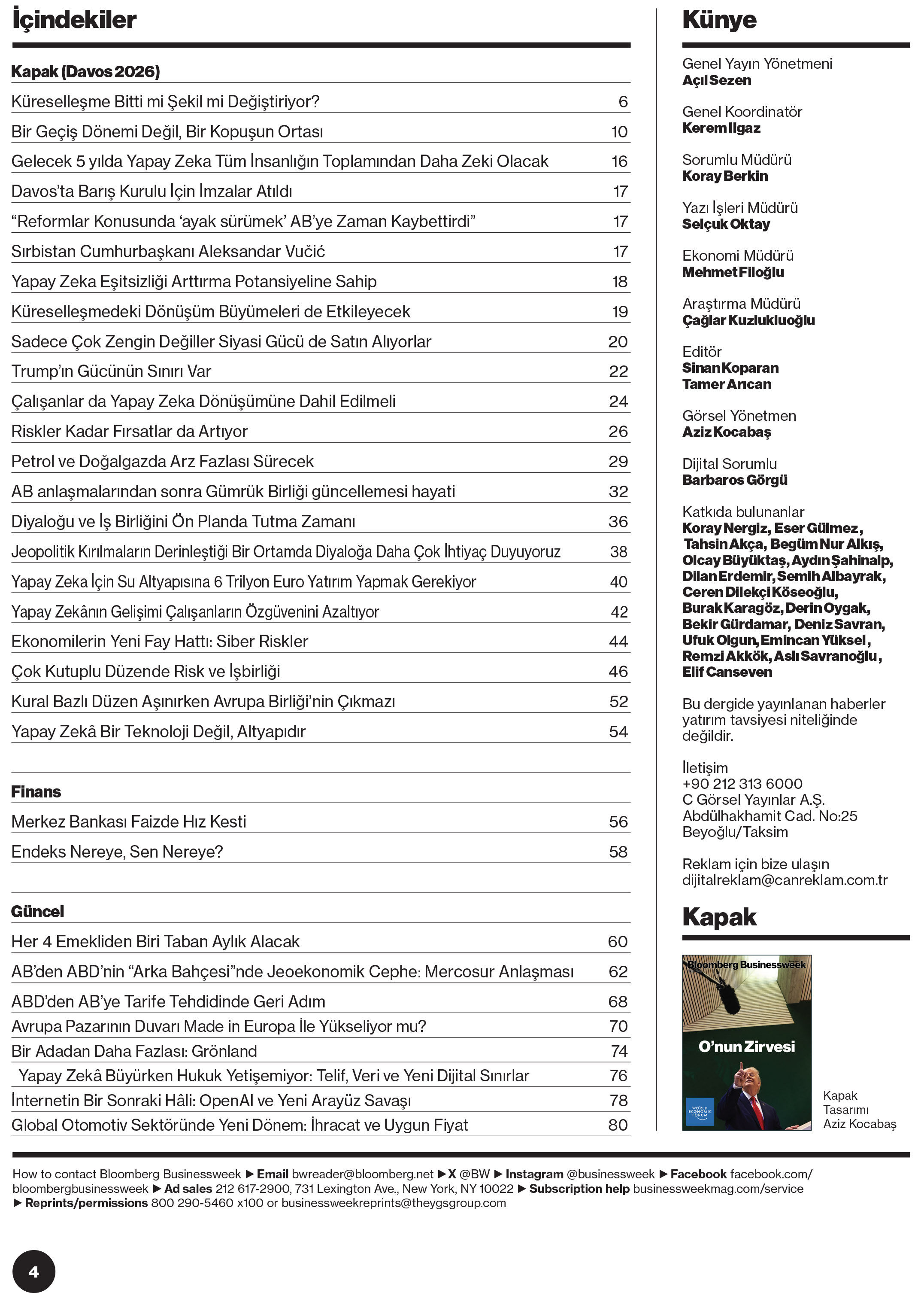 Bloomberg Businessweek Türkiye'nin 115. Sayısı Yayında!