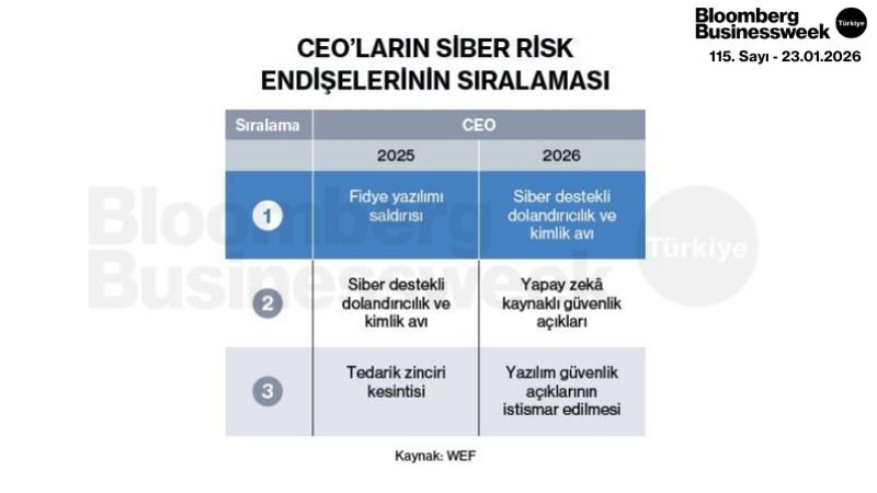 Ceo'ların Siber Risk Endişelerinin Sıralaması