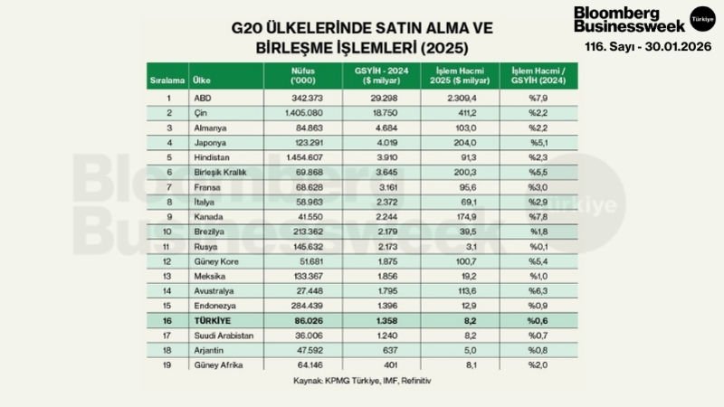 G20 Ülkelerinde Satın Alma ve Birleşme İşlemleri (2025)