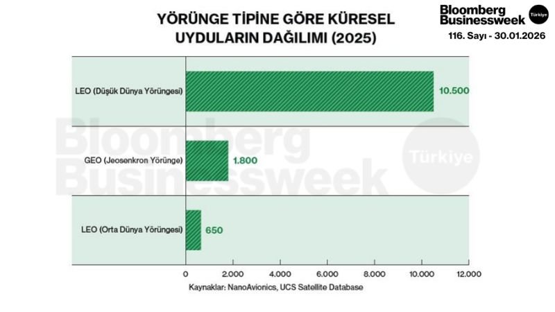 Yörünge Tipine Göre Küresel Uyduların Dağılımı