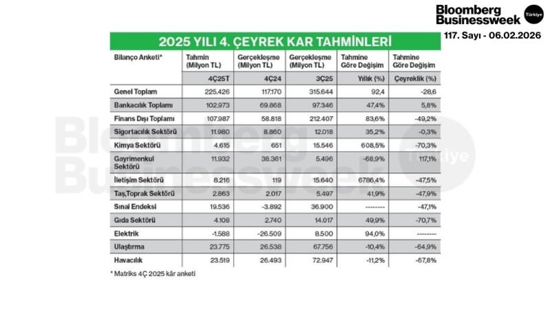 2025 Yılı 4. Çeyrek Kâr Tahminleri