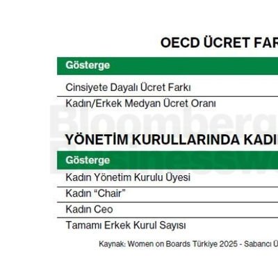 OECD Ücret Farkı (2024)/Yönetim Kurullarında Kadın Temsili - BIST (2025)