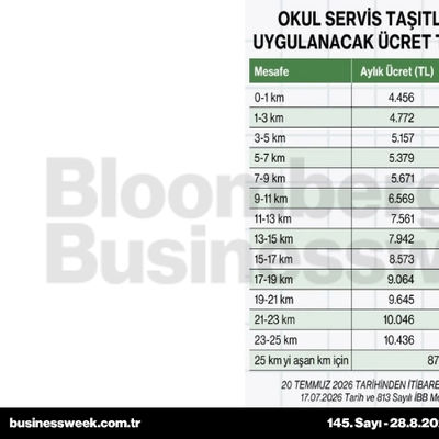 Okul servis taşıtlarında uygulanacak ücret tarifeleri