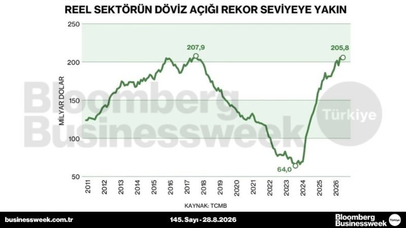 Reel sektörün döviz açığı rekor seviyeye yakın