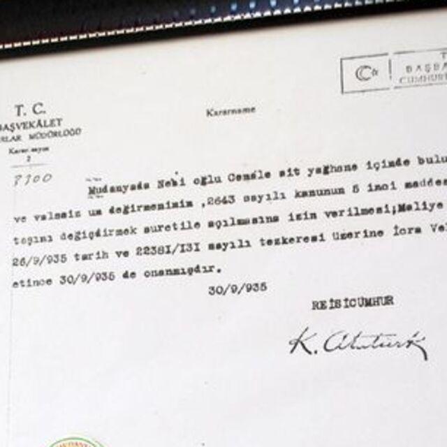 Atatürk imzalı kararname, esnafa emanet - 13 yıl önce