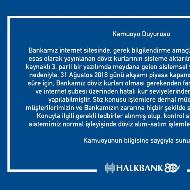 Halk Bankası'ndan "düşük kur" açıklaması