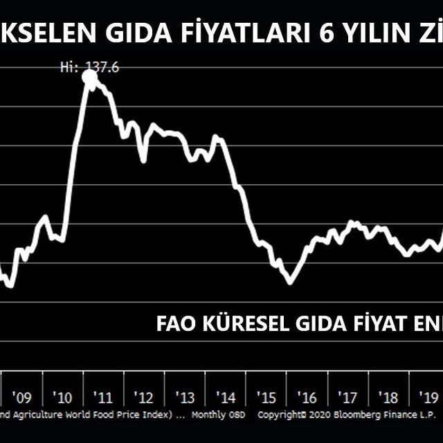 Küresel gıda fiyatları son 6 yılın zirvesinde