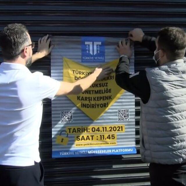 Döviz büroları protesto için kepenk indirdi - 4 yıl önce
