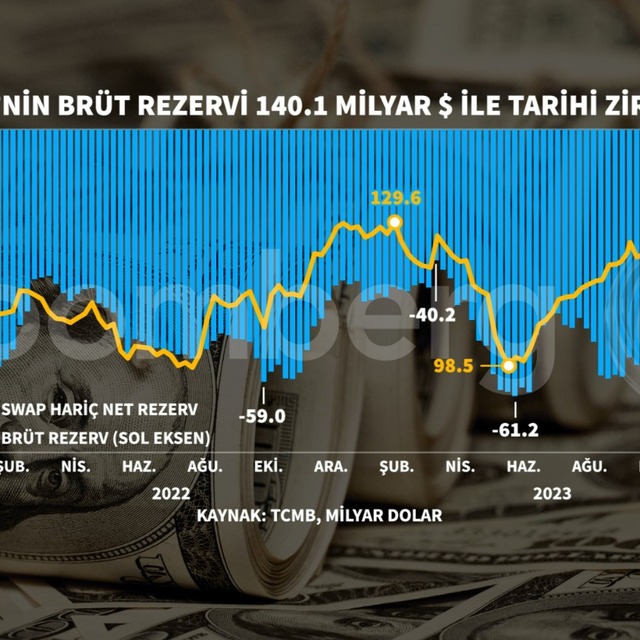 TCMB rezervleri rekor seviyeye yükseldi