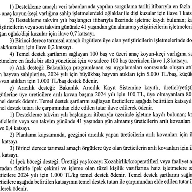 Hayvancılık desteklerinde yeni dönem başladı