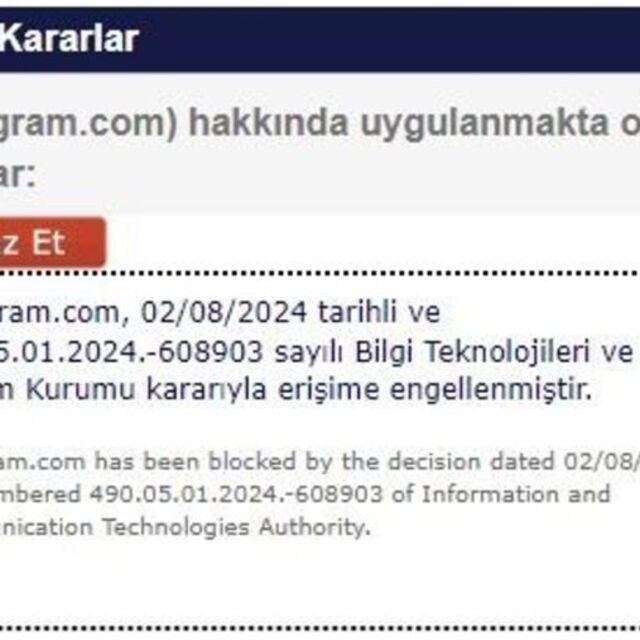 Instagram'a erişim engeli getirildi