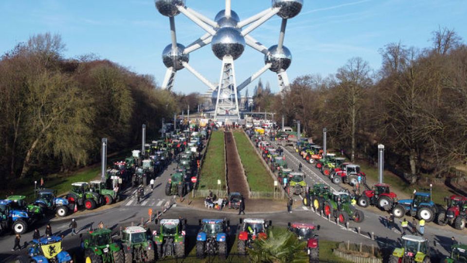 Çiftçilerden AB-MERCOSUR ticaret anlaşmasına traktörlü protesto
