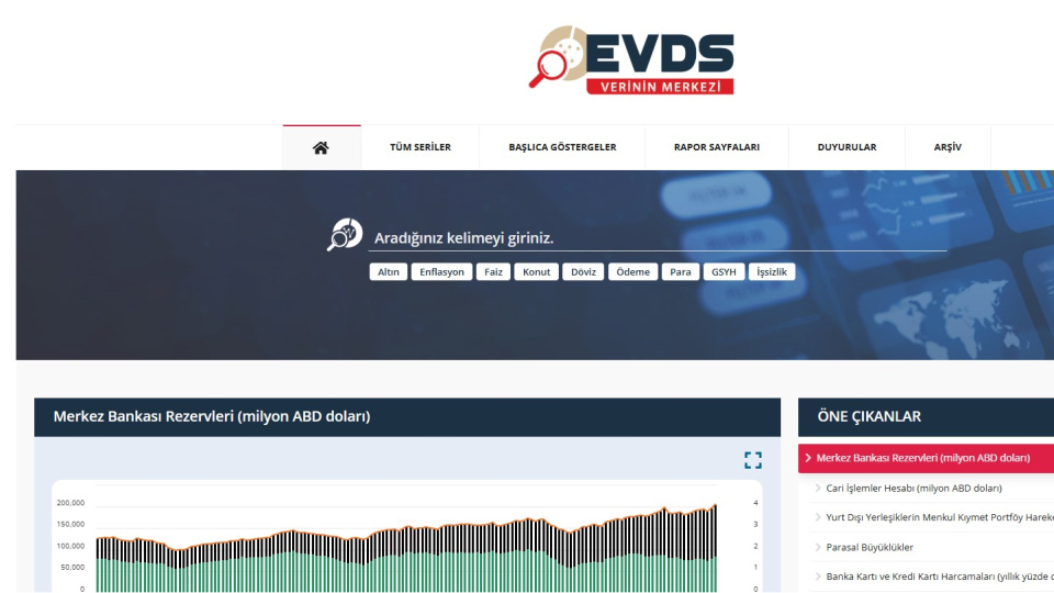 TCMB istatistiklerinde yeni dönem