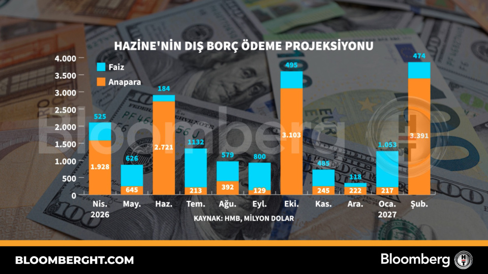 Hazine'nin dış borç ödeme projeksiyonu