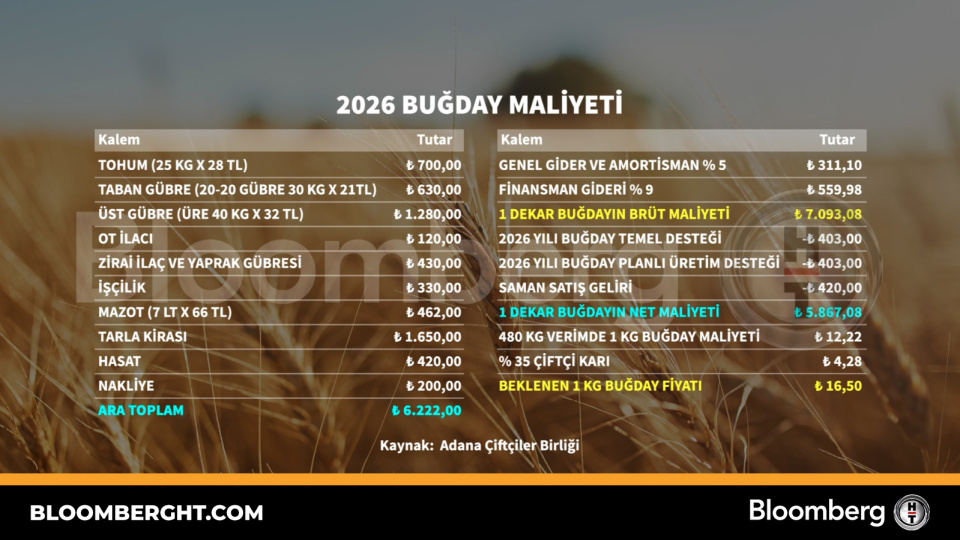 2026 buğday maliyeti
