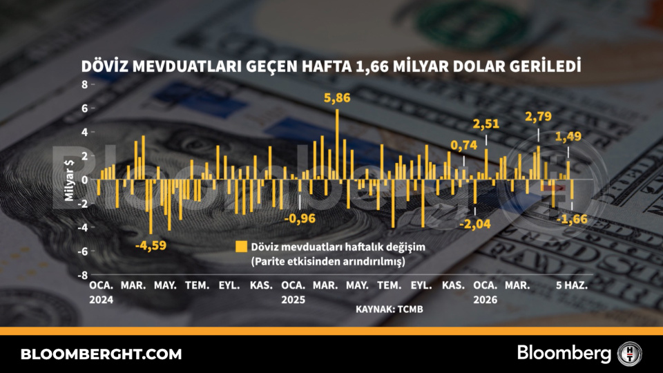Döviz mevduatları geçen hafta 1,66 milyar dolar geriledi