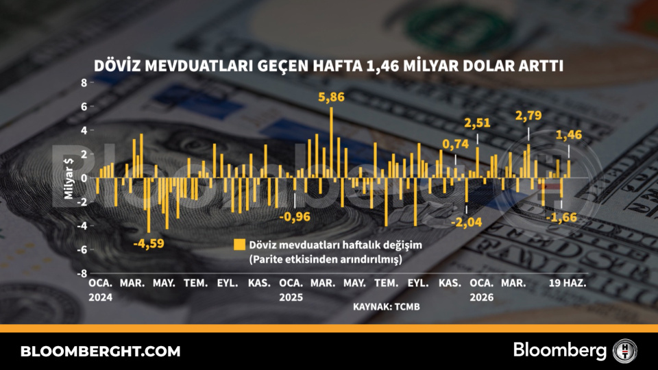 Döviz mevduatları geçen hafta 1,46 milyar dolar arttı