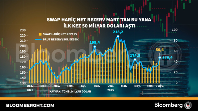 Swap hariç net rezerv Mart'tan bu yana ilk kez 50 milyar doları aştı