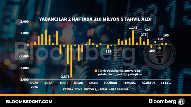 Yabancılar 2 haftada 310 milyon dolarlık tahvil aldı