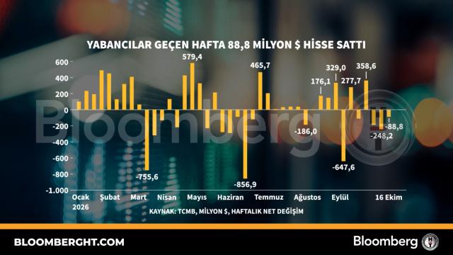 Yabancılar geçen hafta 88,8 milyon dolarlık hisse sattı